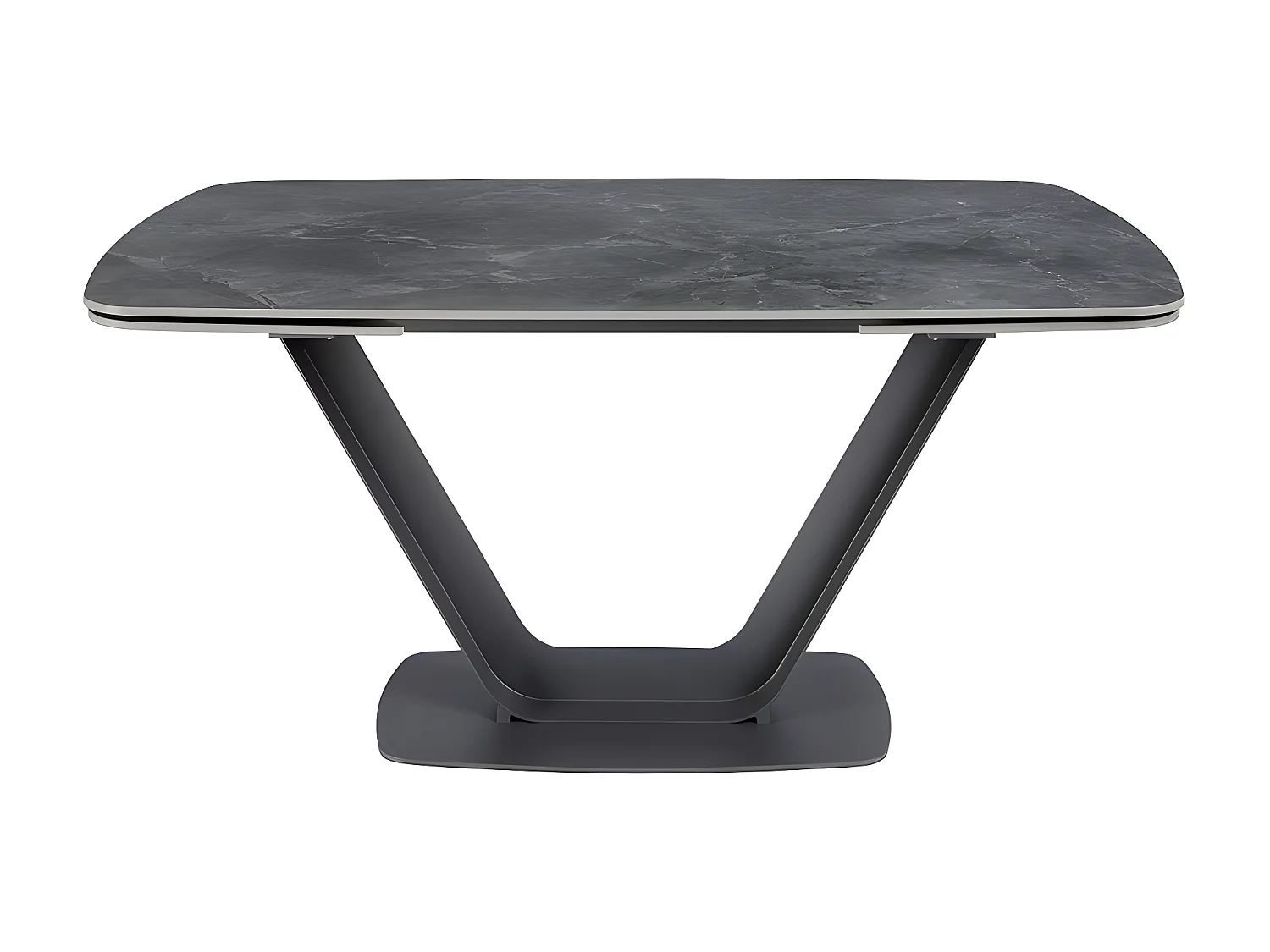 Table à manger à rallonge baril ovale marbre porcelaine 1132 ANGEL CERDA