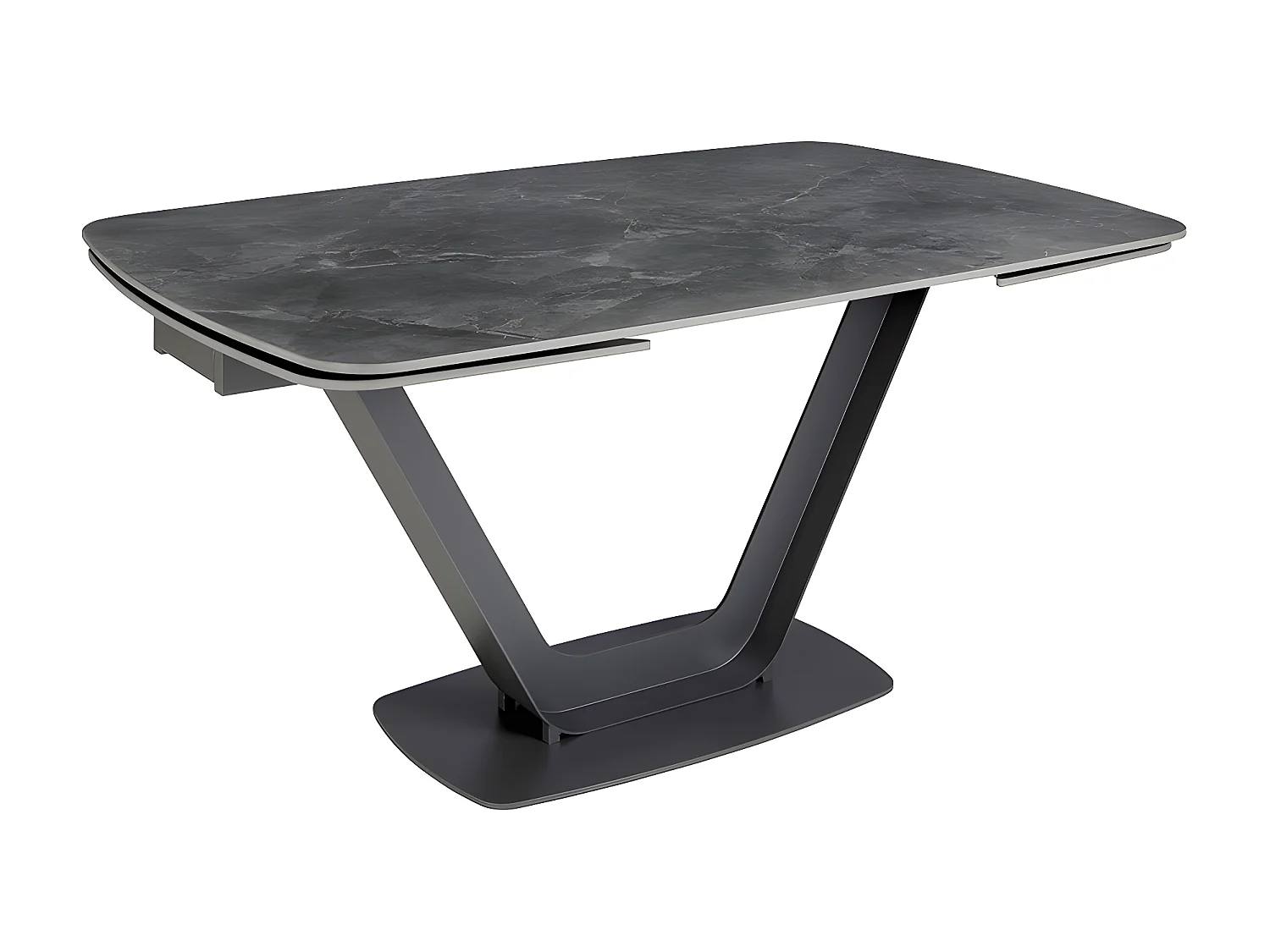 Table à manger à rallonge baril ovale marbre porcelaine 1132 ANGEL CERDA