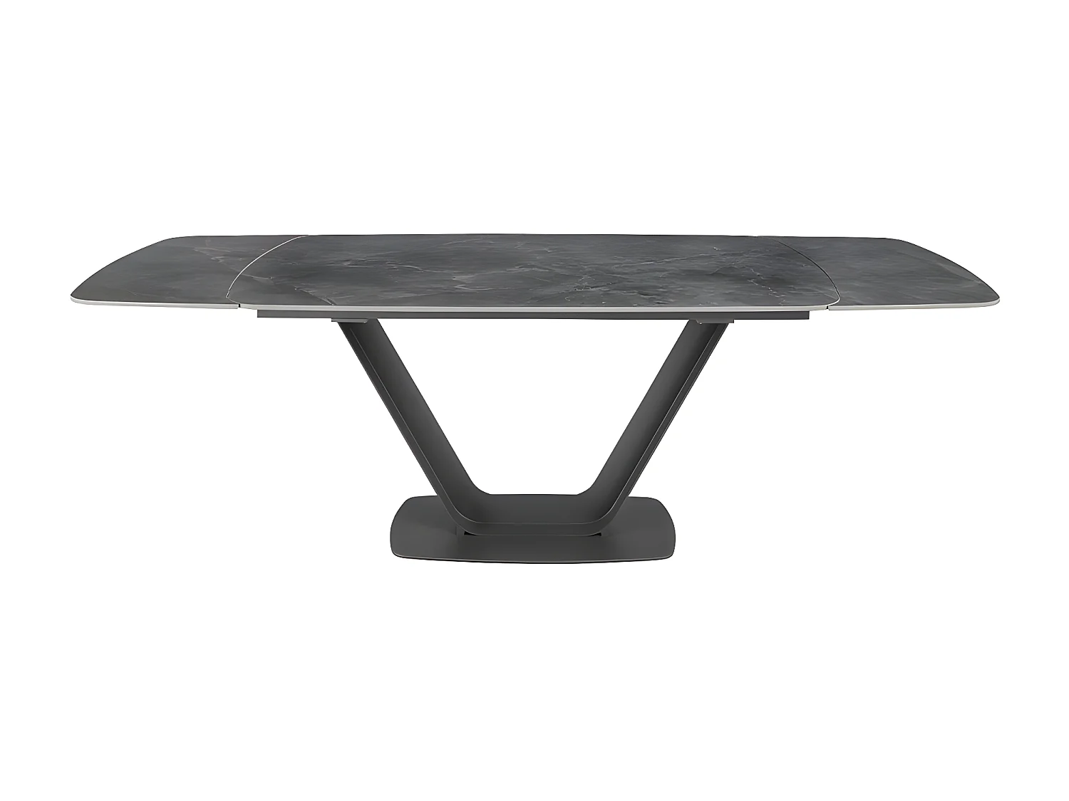 Table à manger à rallonge baril ovale marbre porcelaine 1132 ANGEL CERDA