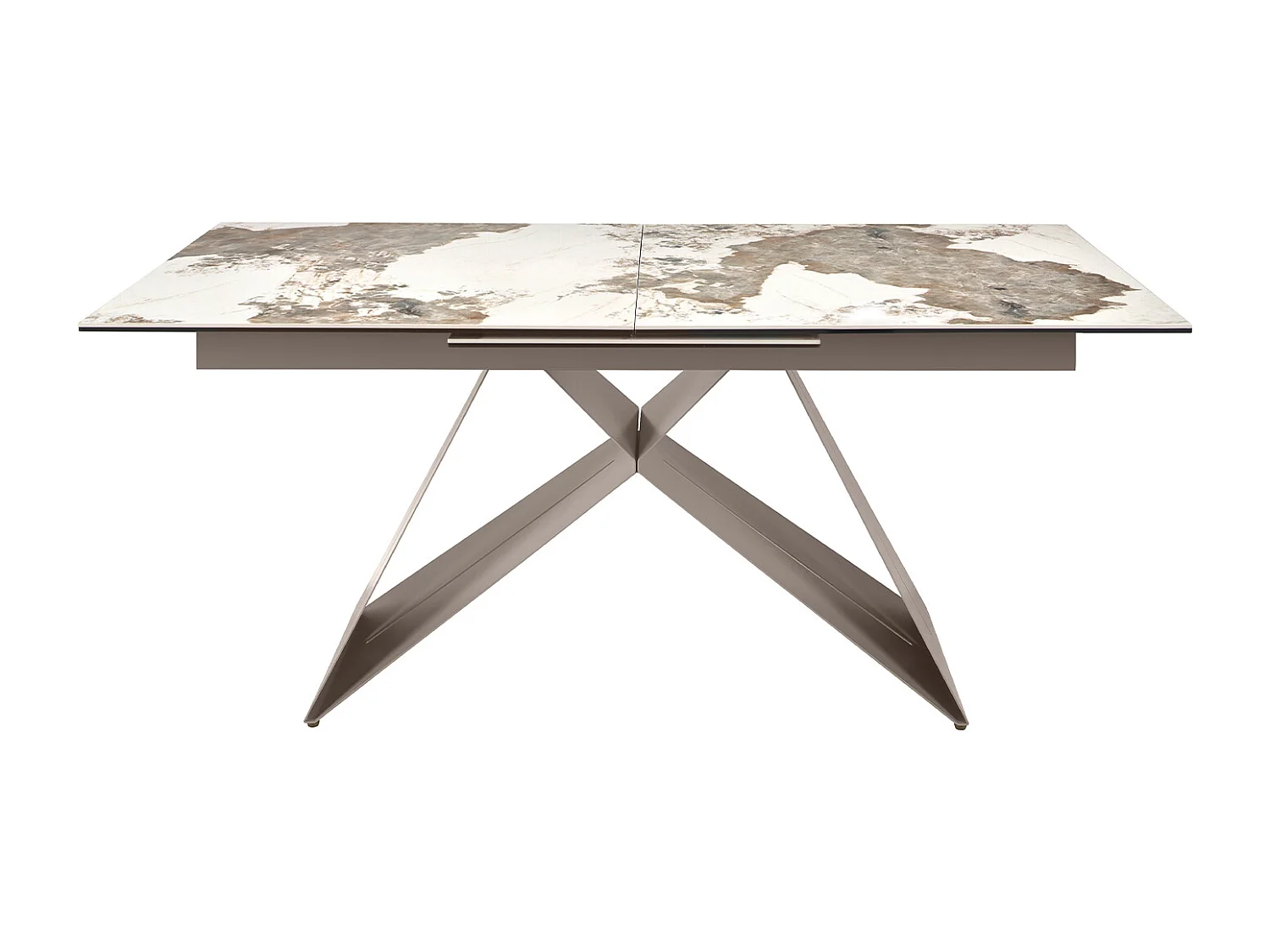 Tavolo da pranzo rettangolare allungabile in marmo porcellanato e acciaio grigio tortora 1114 ANGEL CERDA
