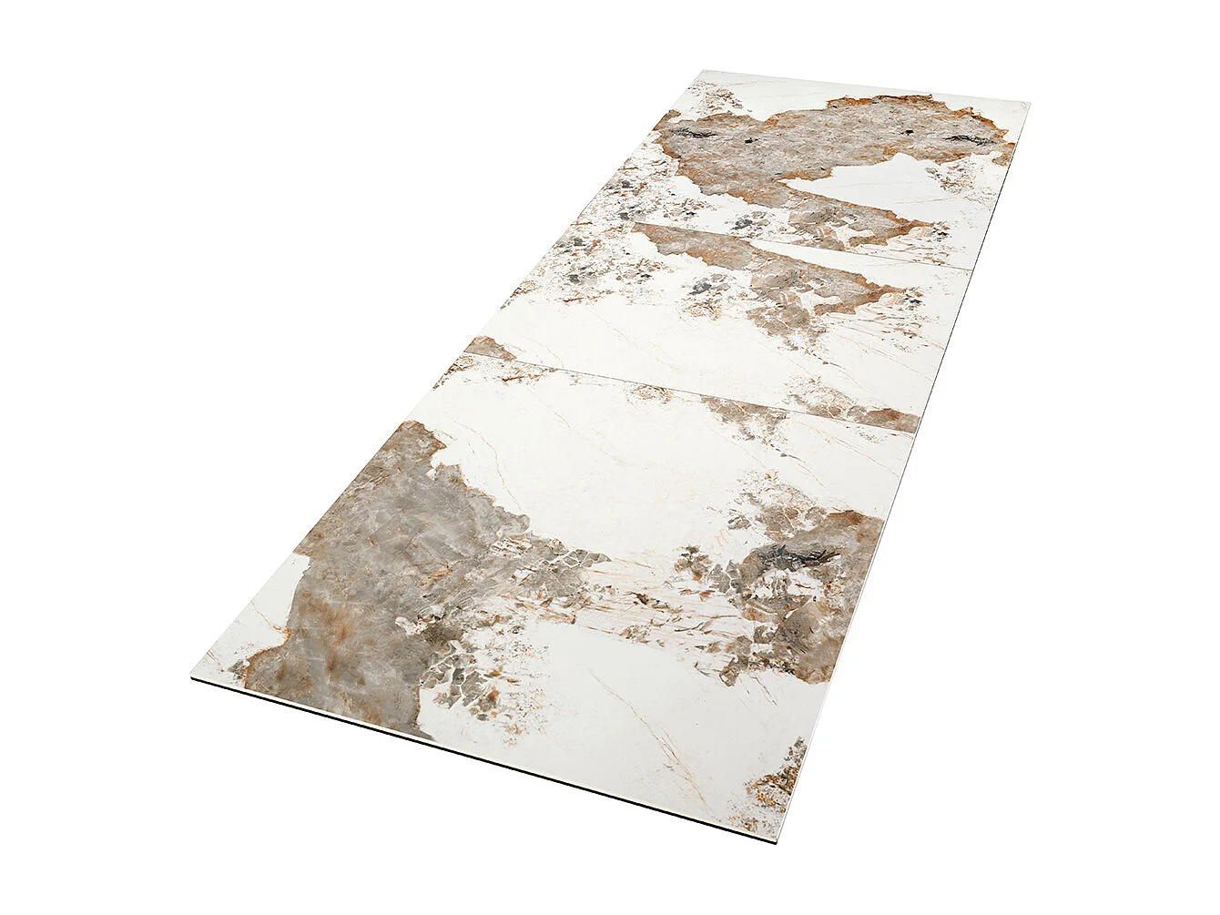 Tavolo da pranzo rettangolare allungabile in marmo porcellanato e acciaio grigio tortora 1114 ANGEL CERDA