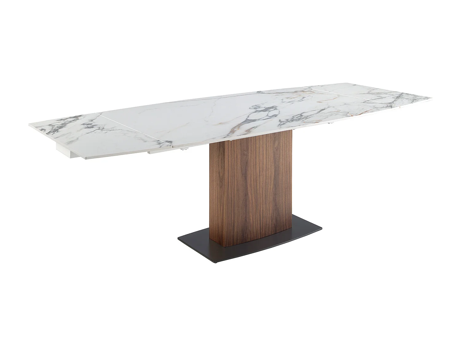 Rozkładany stół do jadalni owalna lufa marmur porcelanowy i orzech włoski 1133 ANGEL CERDA