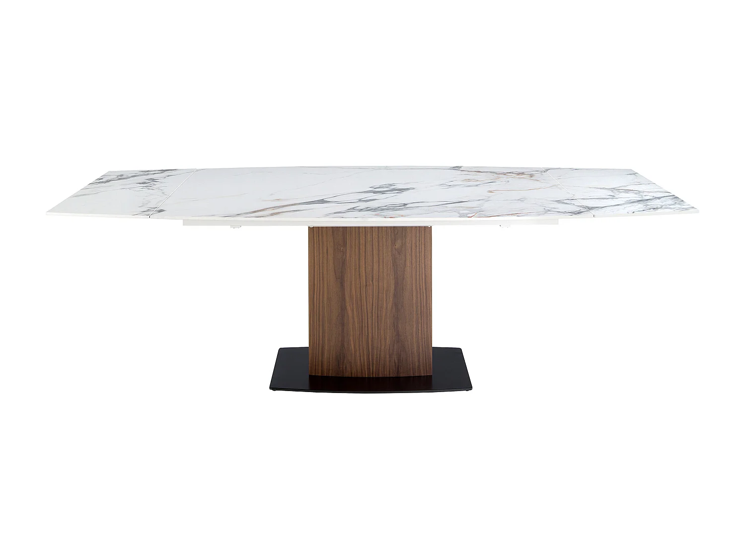 Rozkładany stół do jadalni owalna lufa marmur porcelanowy i orzech włoski 1133 ANGEL CERDA