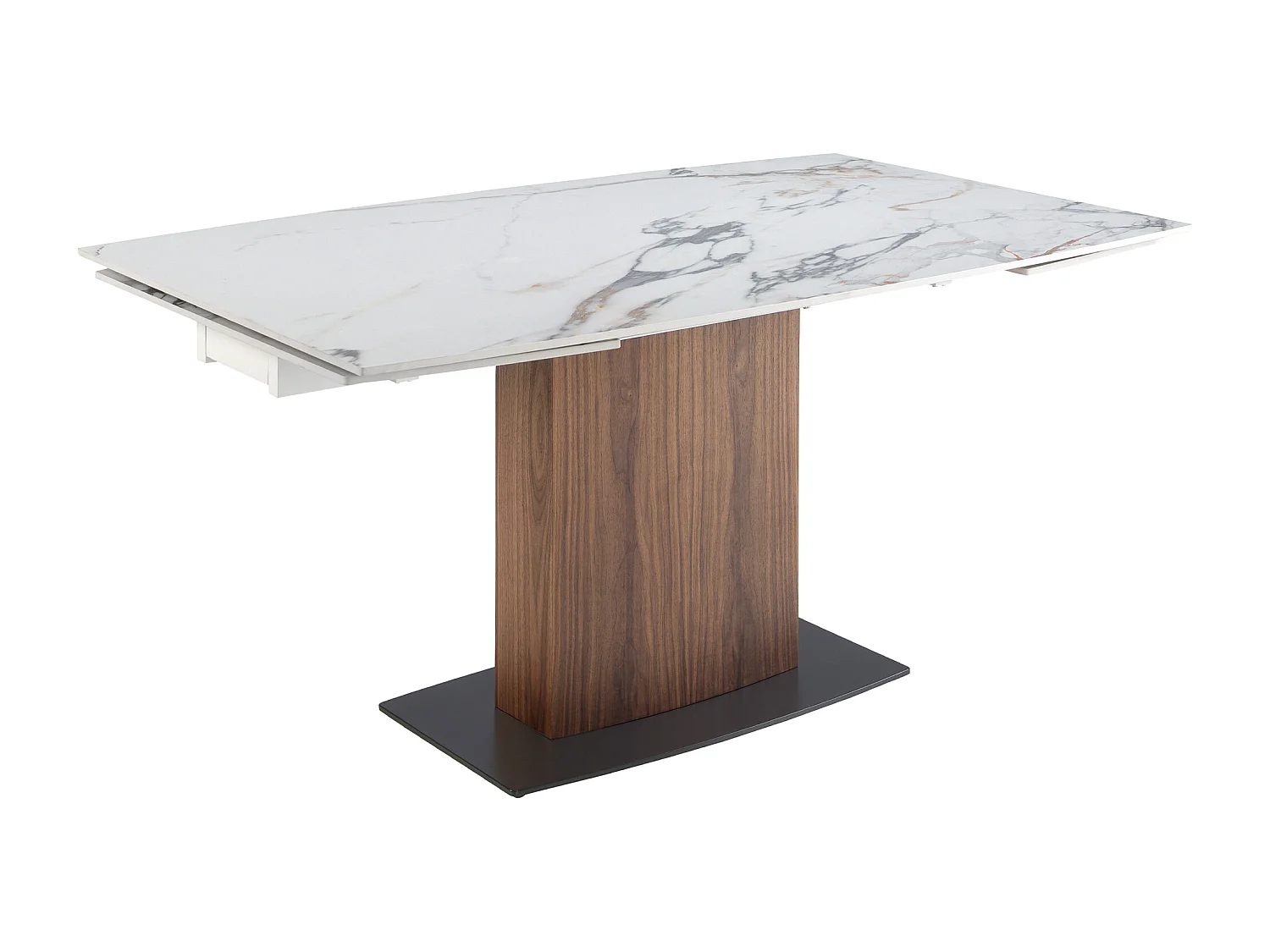 Rozkładany stół do jadalni owalna lufa marmur porcelanowy i orzech włoski 1133 ANGEL CERDA