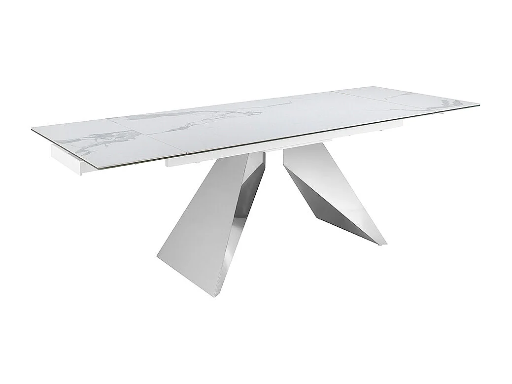 Mesa de jantar extensível barril oval mármore porcelânico e aço preto 1116 ANGEL CERDA