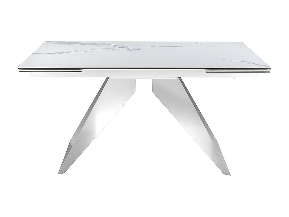 Mesa de jantar extensível barril oval mármore porcelânico e aço preto 1116 ANGEL CERDA