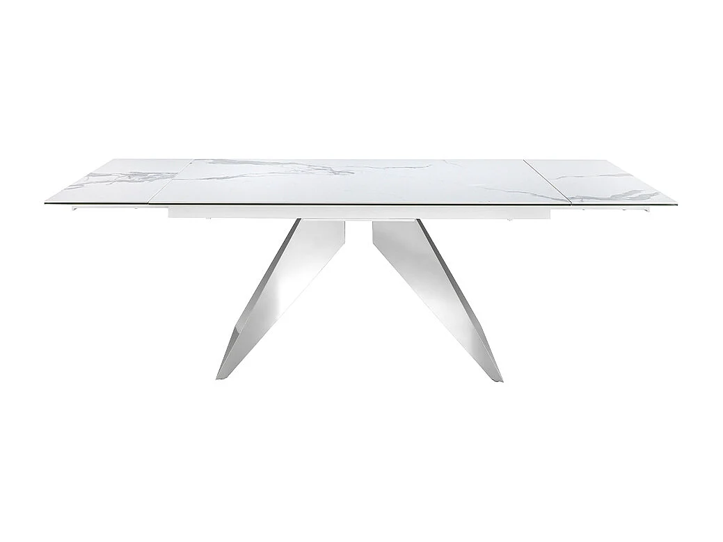 Mesa de jantar extensível barril oval mármore porcelânico e aço preto 1116 ANGEL CERDA