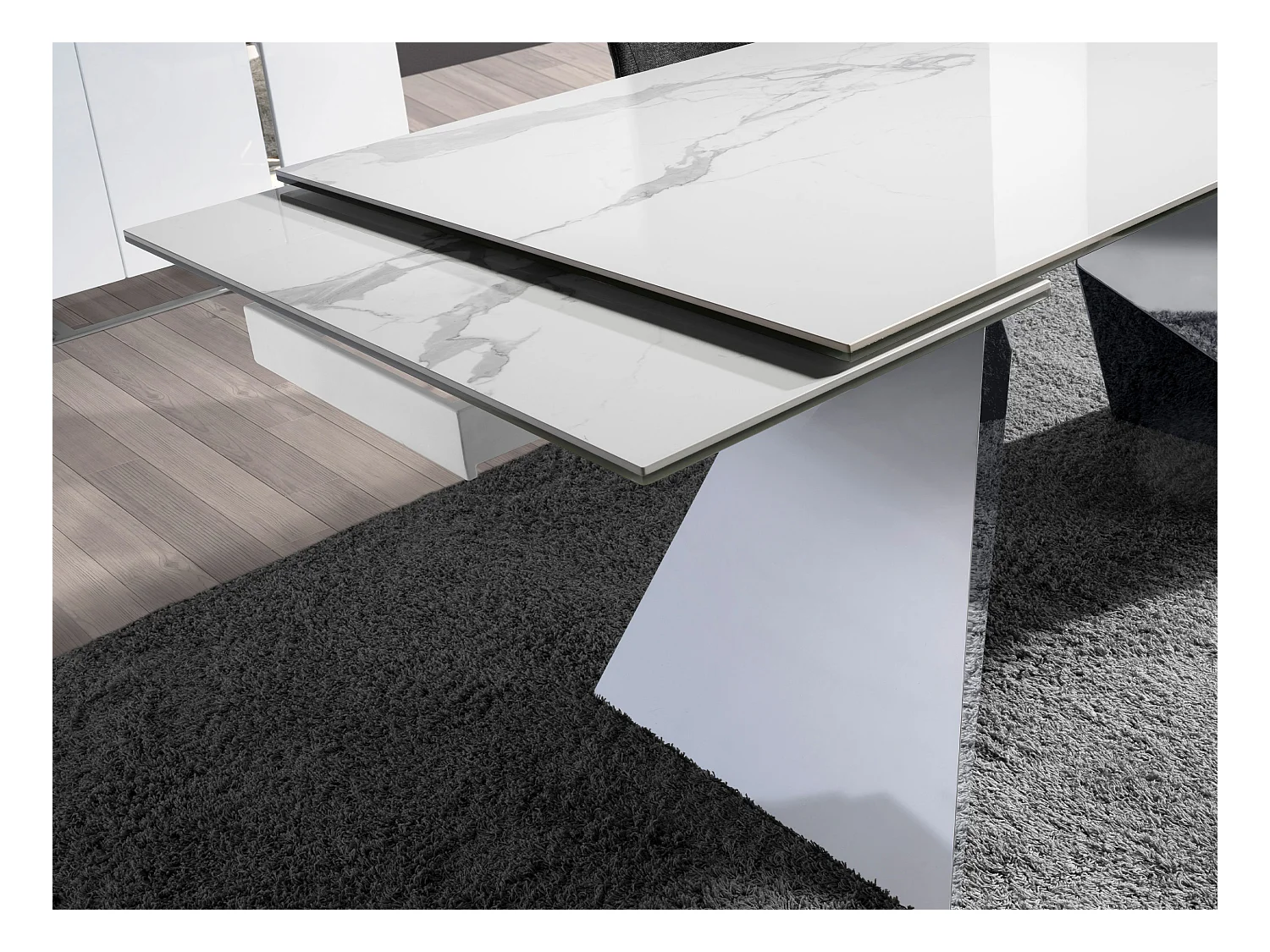 Mesa comedor extensible rectangular mármol porcelánico 1116 ANGEL CERDA