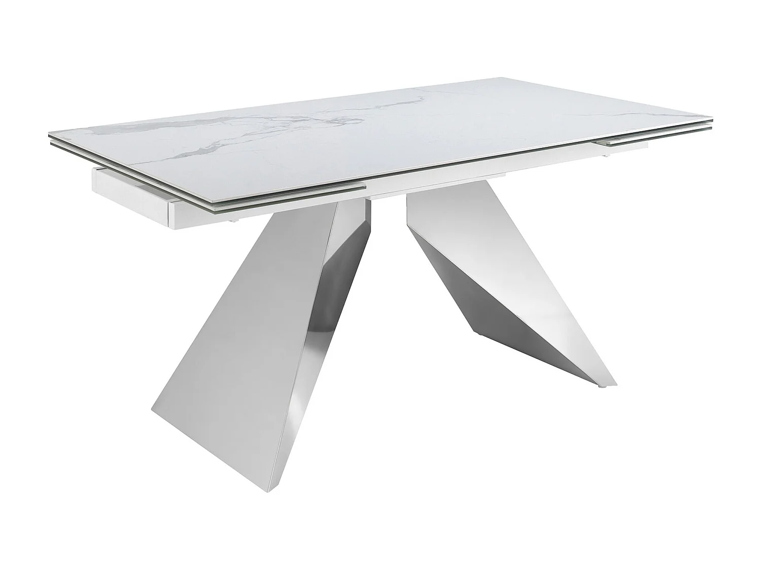 Tavolo da pranzo allungabile rettangolare marmo porcellanato e acciaio cromato 1116 ANGEL CERDA