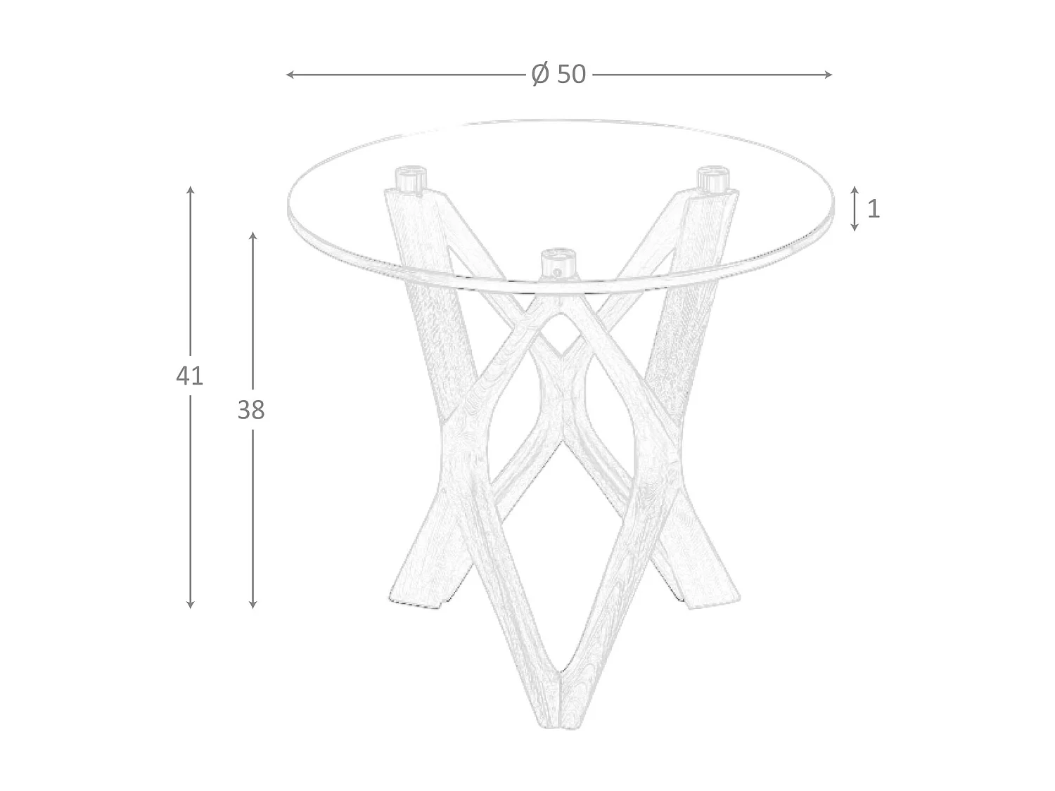Table d'angle ronde en verre trempé et noyer 2127 ANGEL CERDA