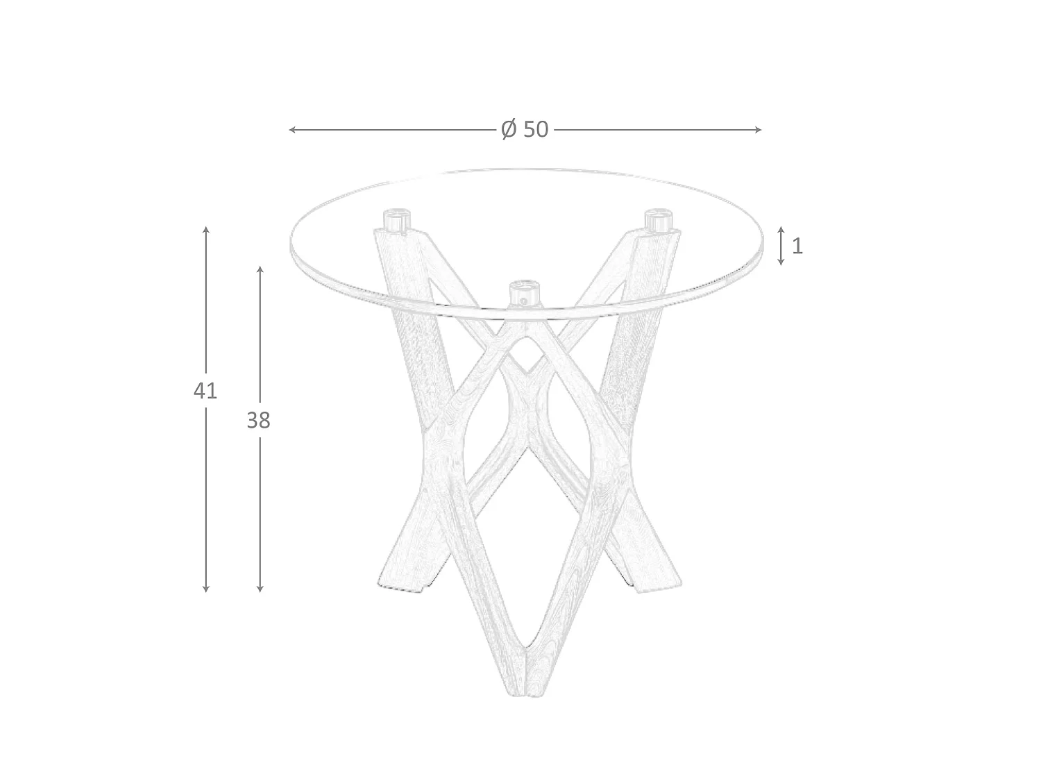 Table d'angle ronde en verre trempé et noyer 2127 ANGEL CERDA