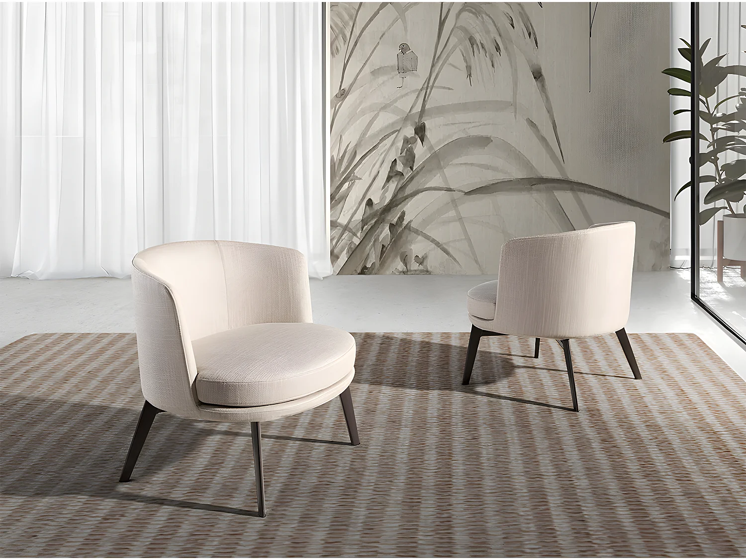 Sessel aus cremefarbenem Stoff  5108 ANGEL CERDA