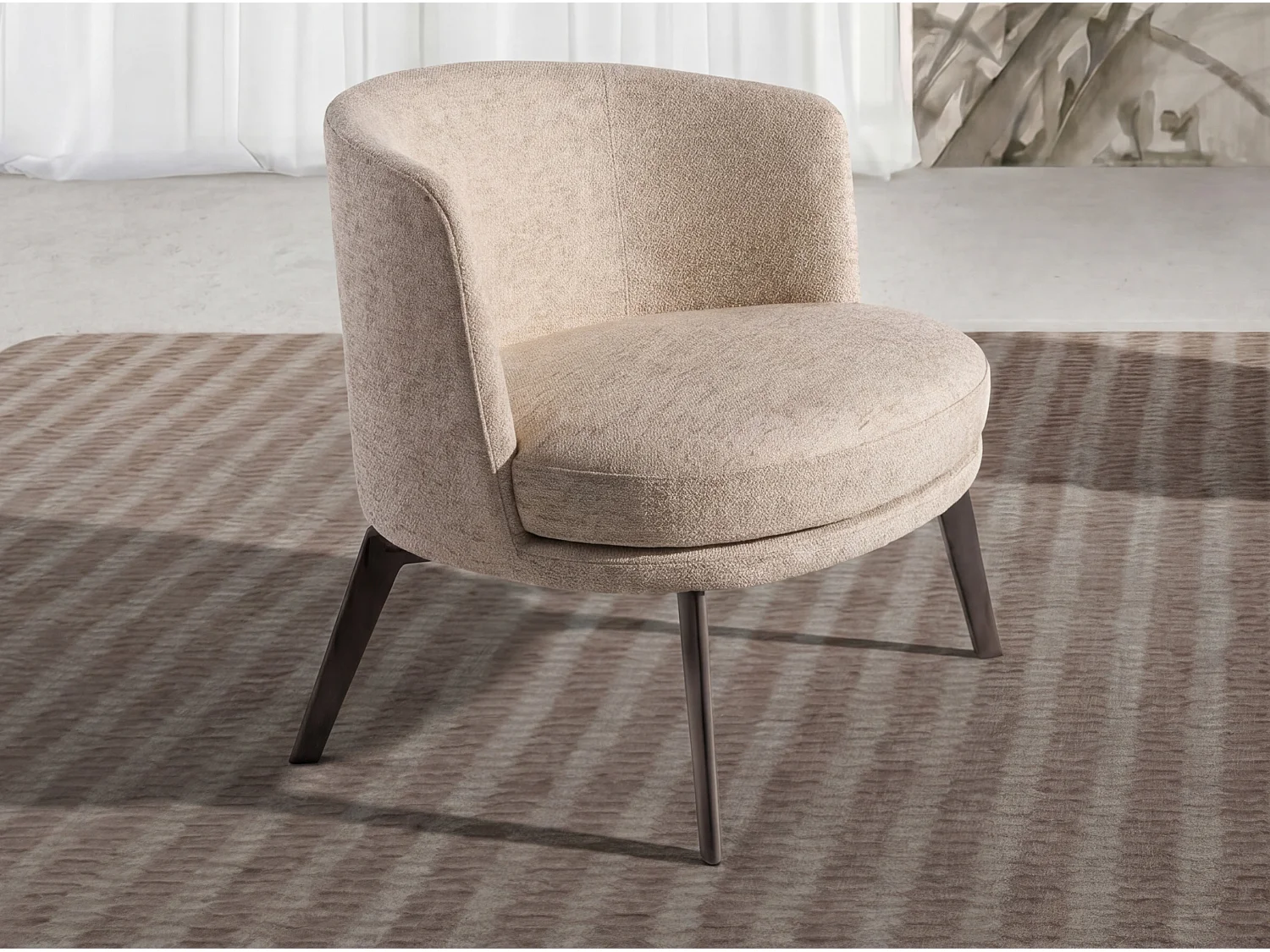Fauteuil en tissu crème 5108 ANGEL CERDA