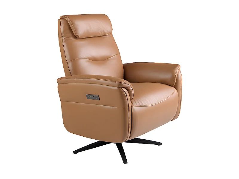 Drehsessel aus braunem Leder  5115 ANGEL CERDA