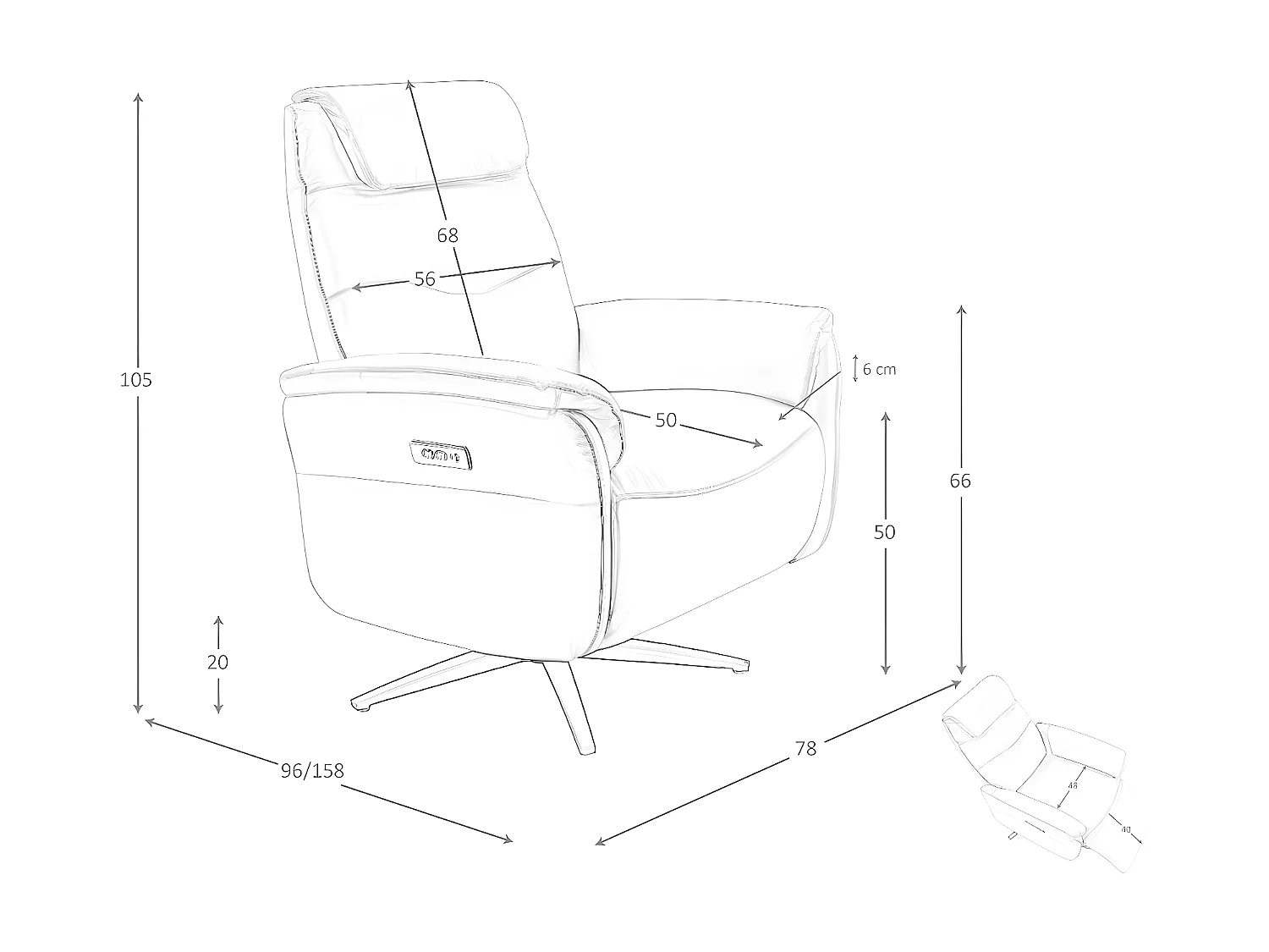 Fauteuil pivotant en cuir marron 5115 ANGEL CERDA