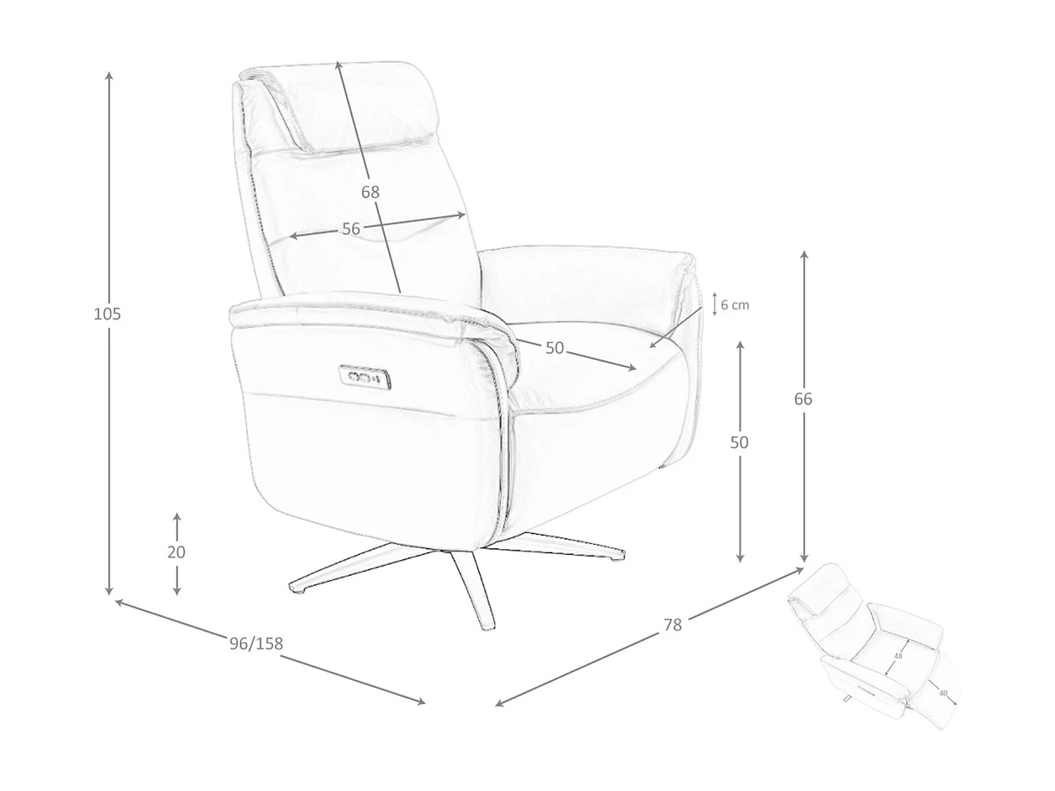 Fauteuil pivotant en cuir marron 5115 ANGEL CERDA