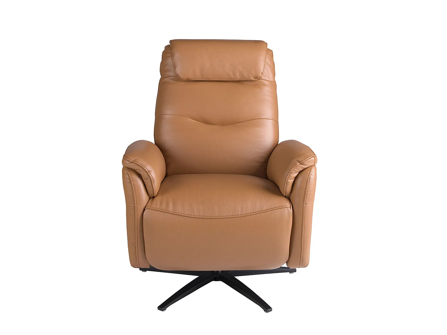 Drehsessel aus braunem Leder 5115 ANGEL CERDA