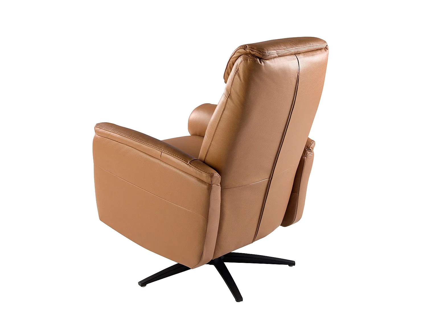 Drehsessel aus braunem Leder 5115 ANGEL CERDA
