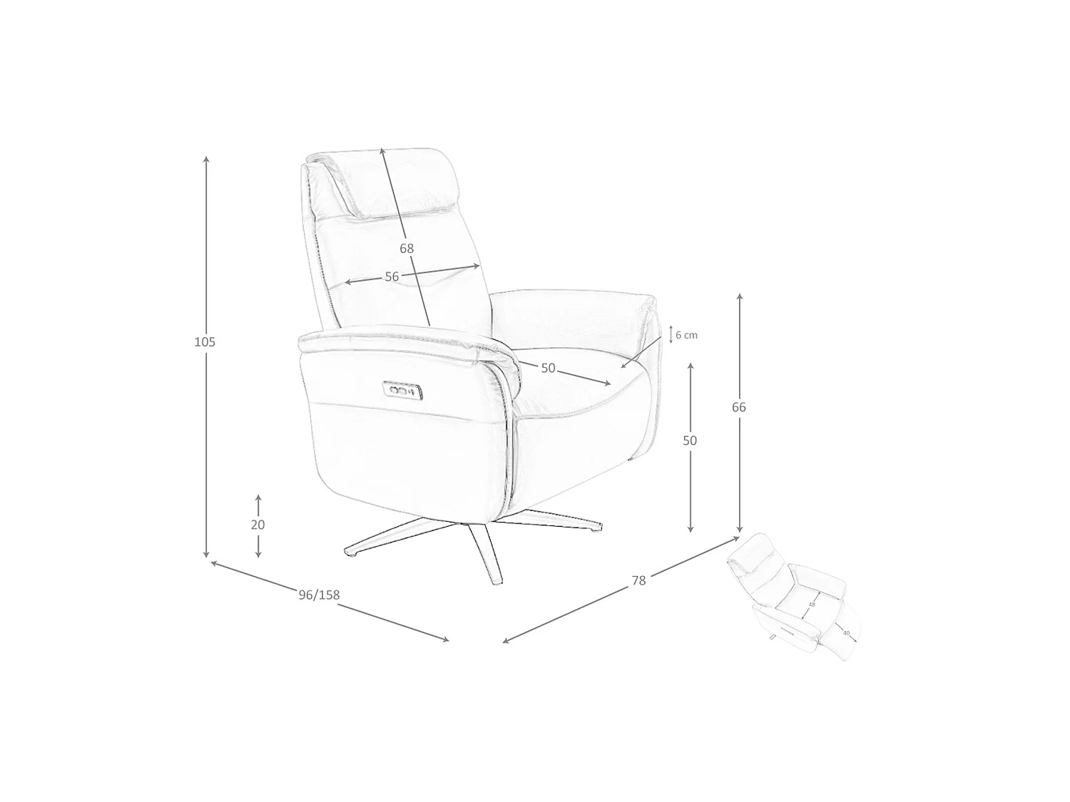 Drehsessel aus braunem Leder 5115 ANGEL CERDA