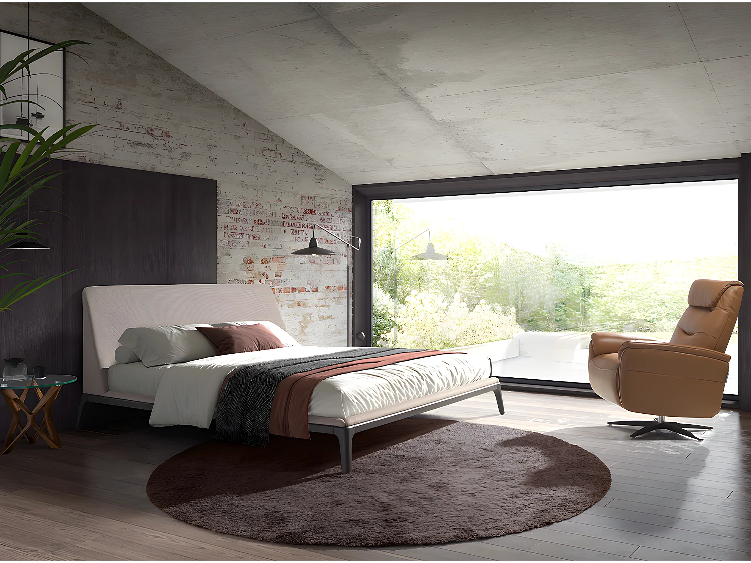 Lit en tissu gris 7155 ANGEL CERDA