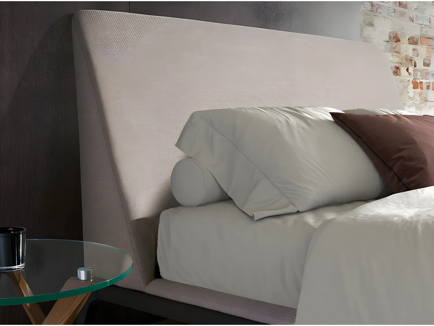 Lit en tissu gris 7155 ANGEL CERDA