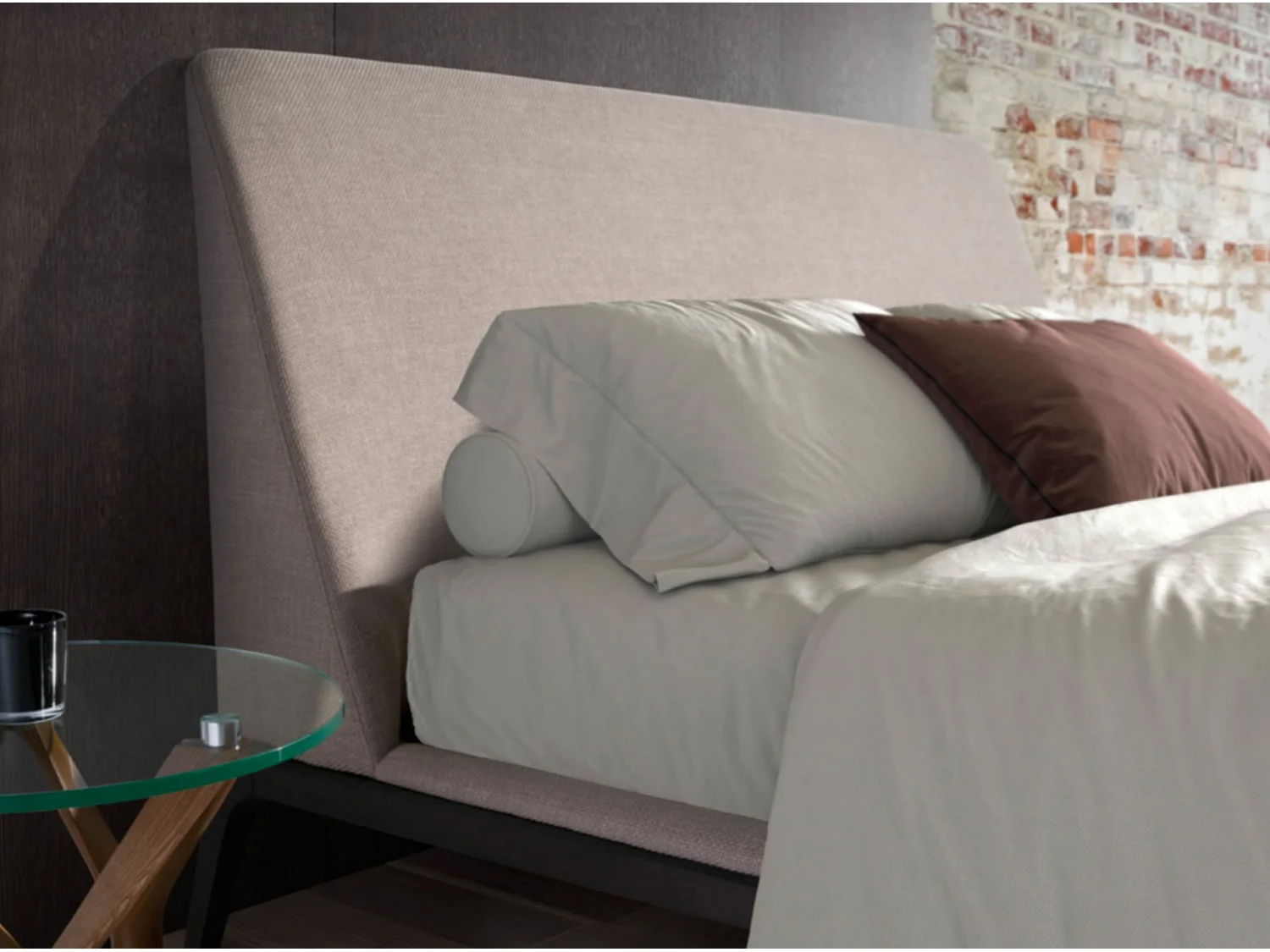 Lit en tissu gris 7155 ANGEL CERDA