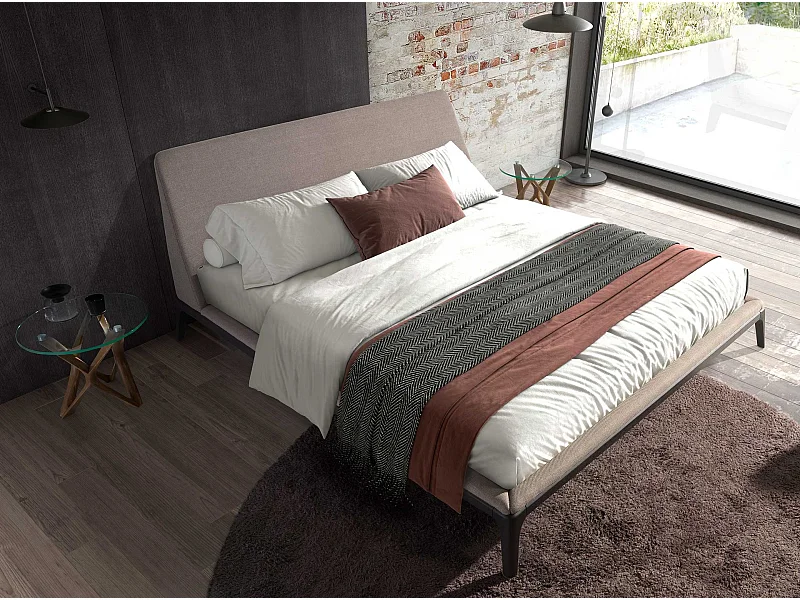 Grijs stoffen bed 7155 ANGEL CERDA