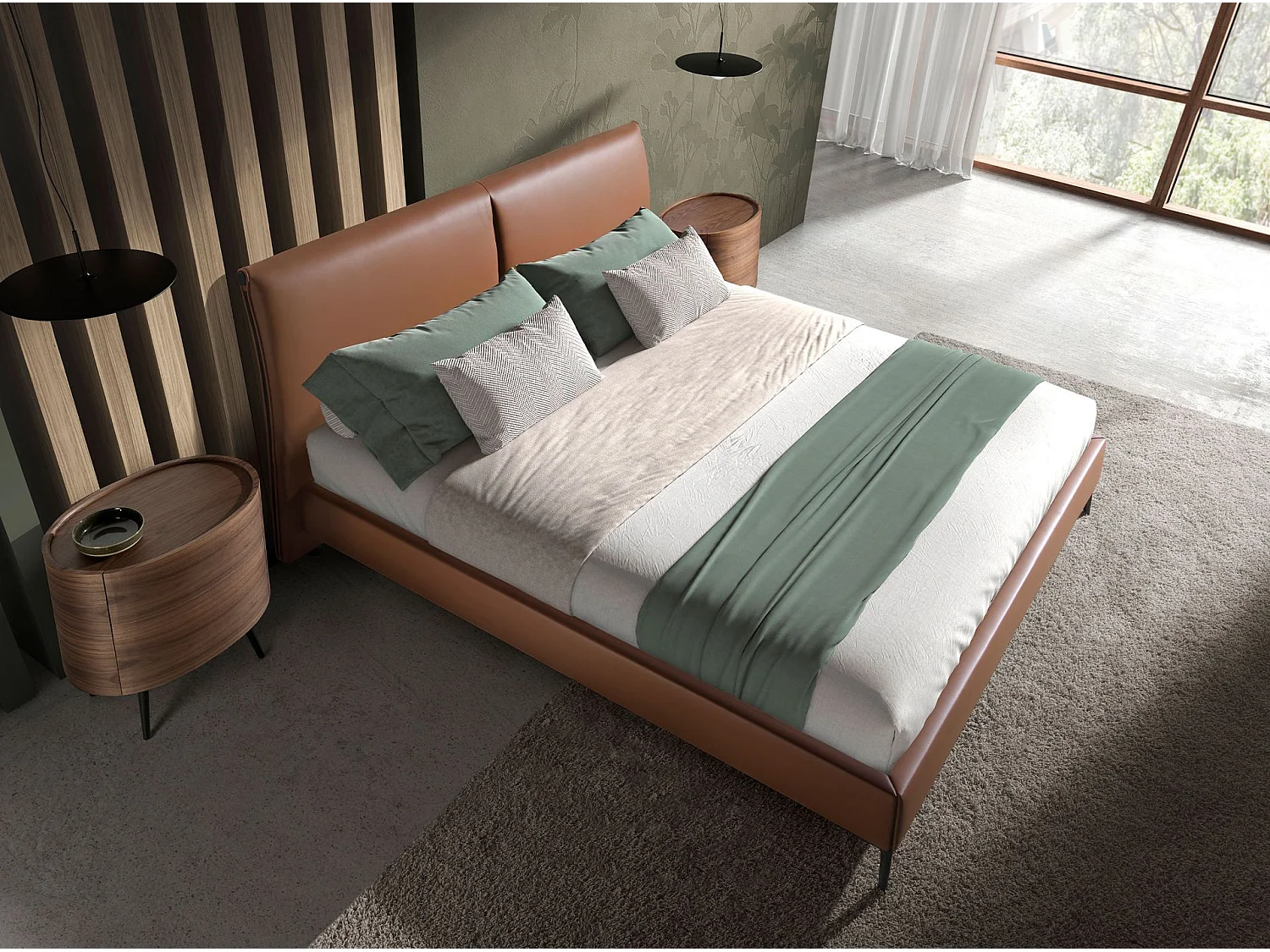 Crème kunstlederen bed 7157 ANGEL CERDA
