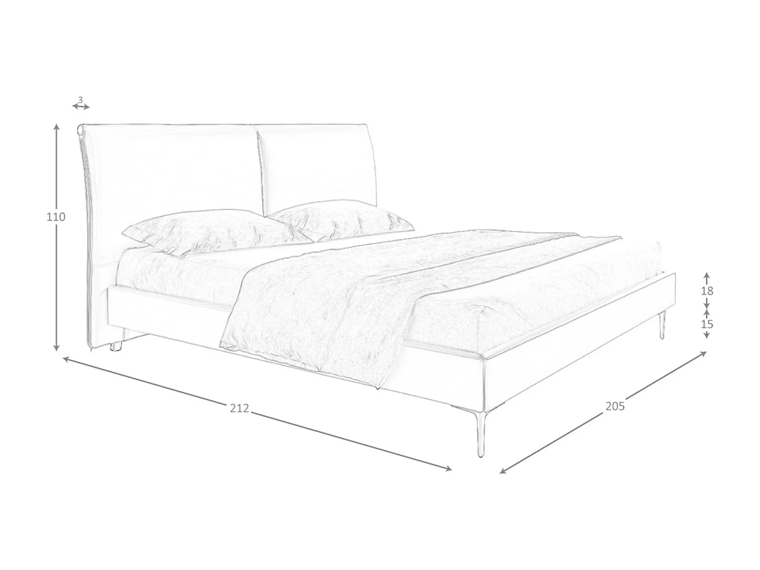 Crème kunstlederen bed 7157 ANGEL CERDA