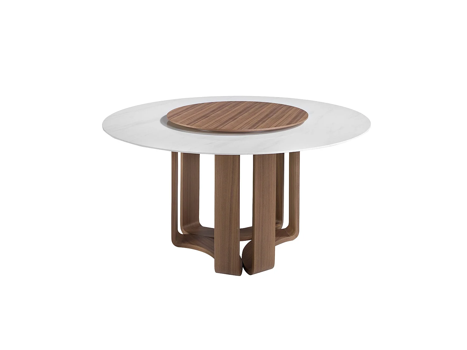 Esstisch runde porzellanmarmor aus Walnuss 1137 ANGEL CERDA