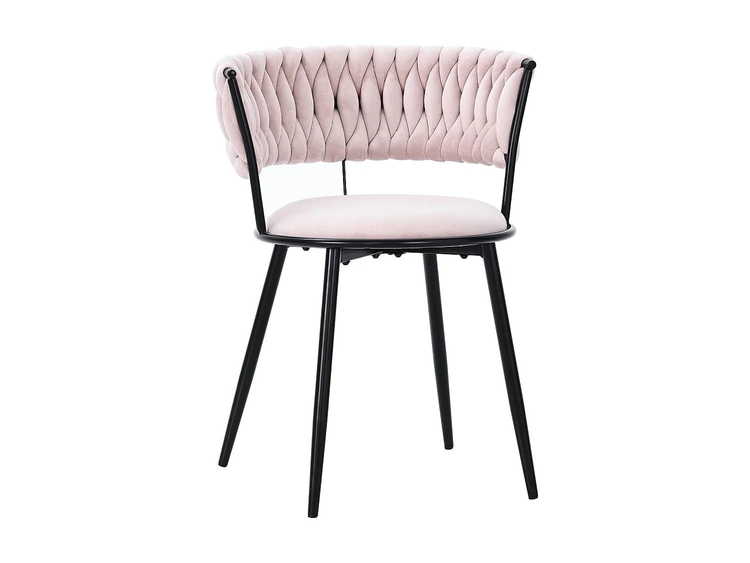 Lot de 2 Chaise de salle à manger, chaise de salon, rembourré en velours, avec accoudoirs, style scandinave, pour cuisine, rose