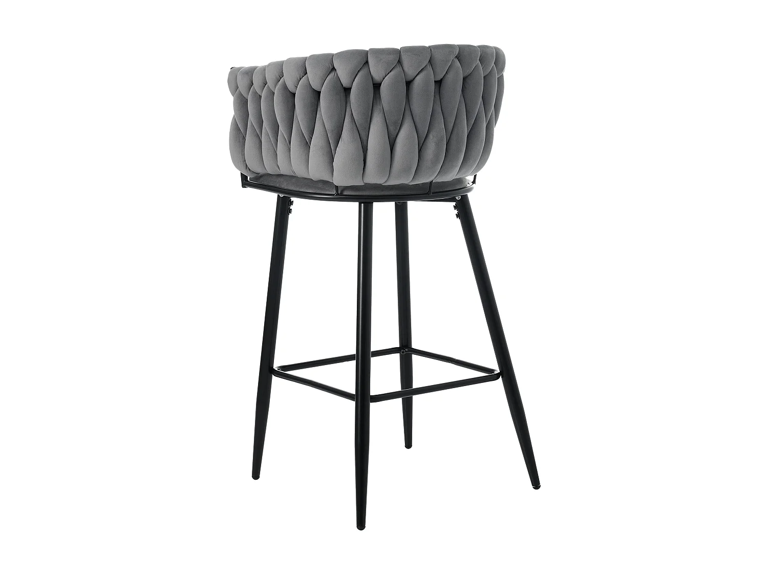 Conjunto de 2 cadeiras de jantar em veludo para sala com 4 pernas de metal - cinza