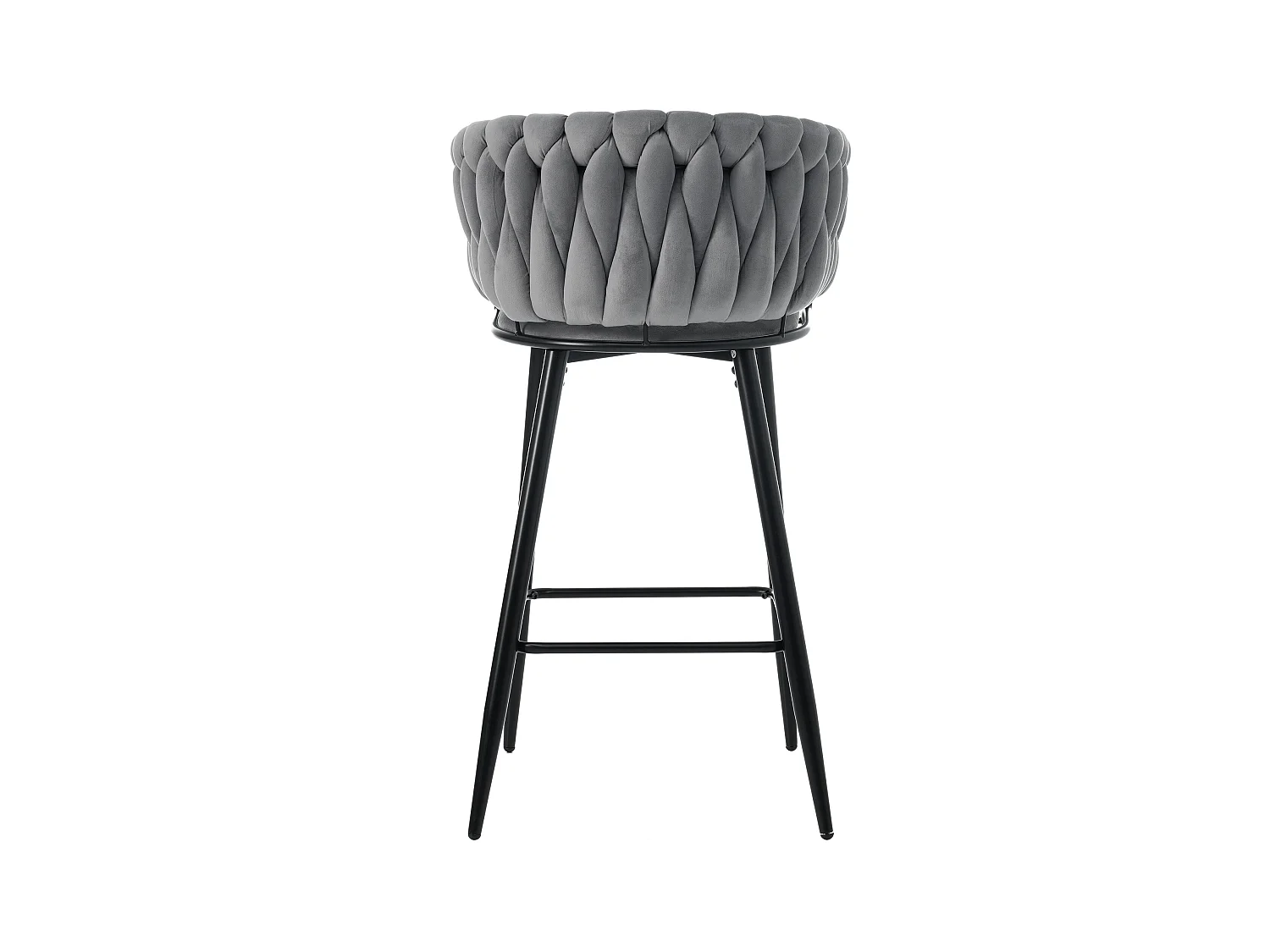 Conjunto de 2 cadeiras de jantar em veludo para sala com 4 pernas de metal - cinza