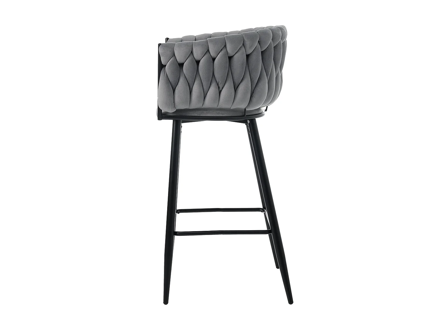 Lot de 2 chaises de salle à manger en velours pour salon avec 4 pieds en métal - Gris