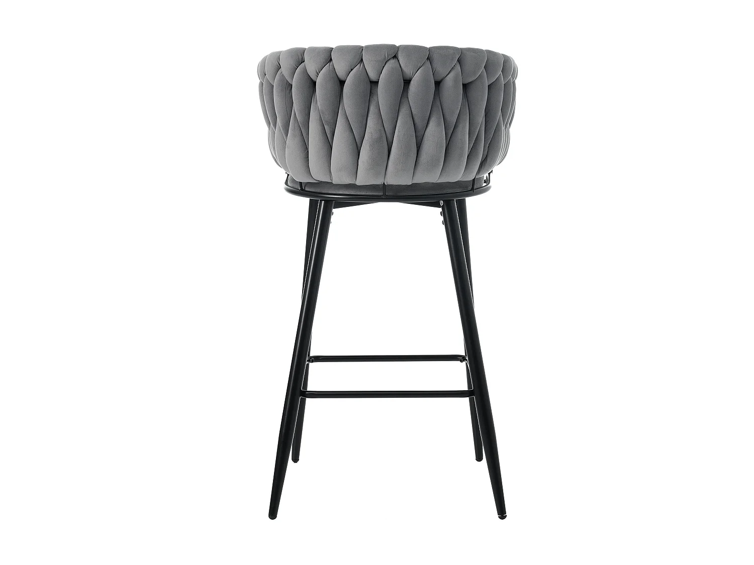 Lot de 2 chaises de salle à manger en velours pour salon avec 4 pieds en métal - Gris