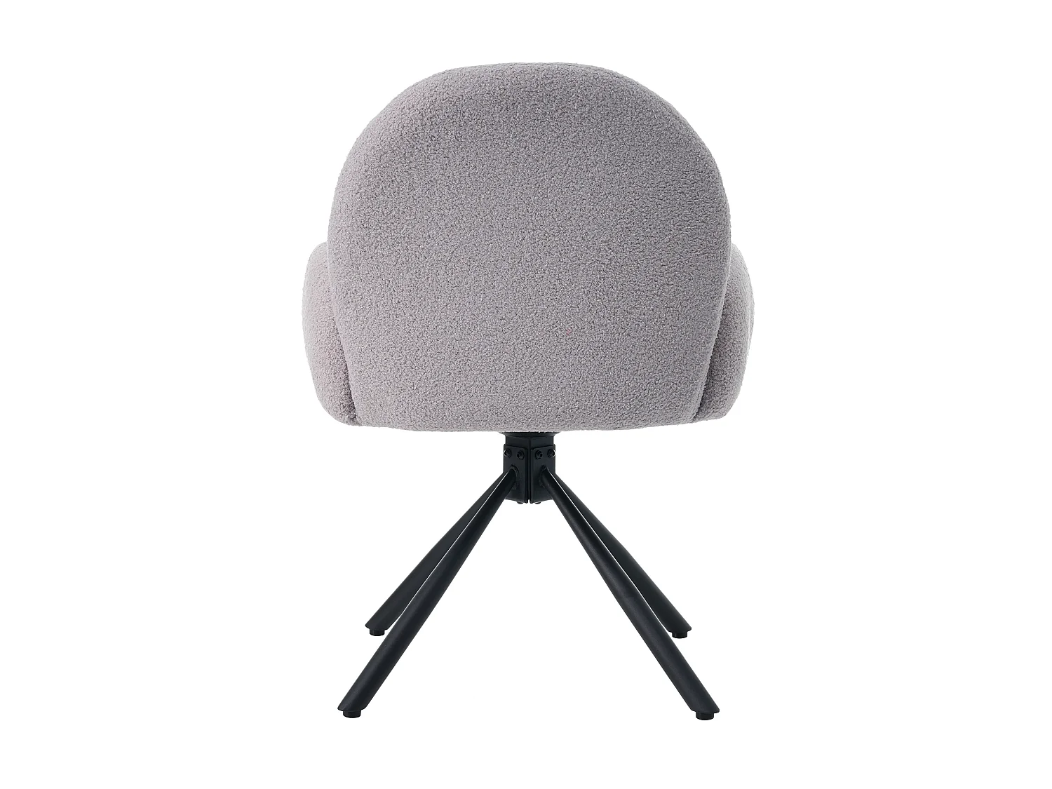 Cadeira giratória de jantar, cadeira de sala, tecido sherpa, com braços, estilo moderno, cinza