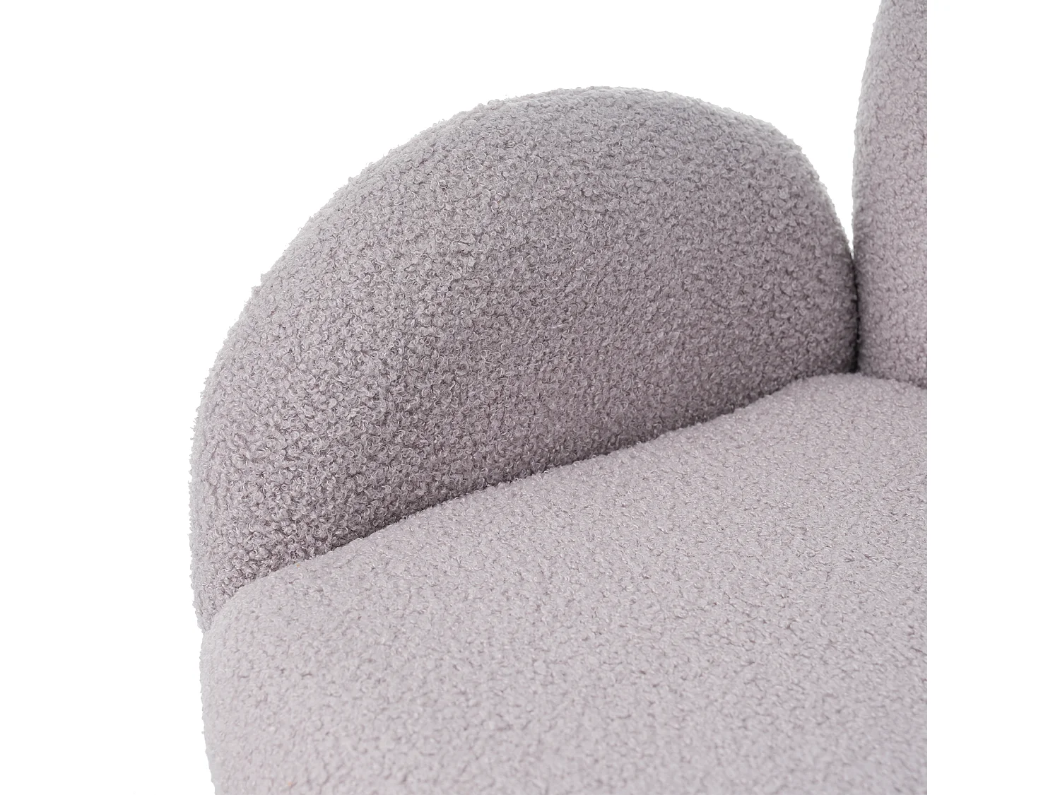 Cadeira giratória de jantar, cadeira de sala, tecido sherpa, com braços, estilo moderno, cinza