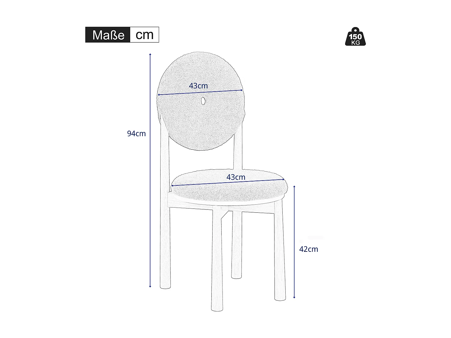 Lot de 2 chaises de salle à manger en tissu Sherpa - Pièds en bois d'hévéa - Style moderne - Gris