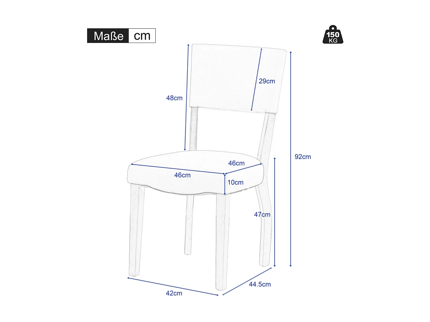 Lot de 6 chaises rembourré en velours et bois - pour salon ou salle à manger - marron et gris
