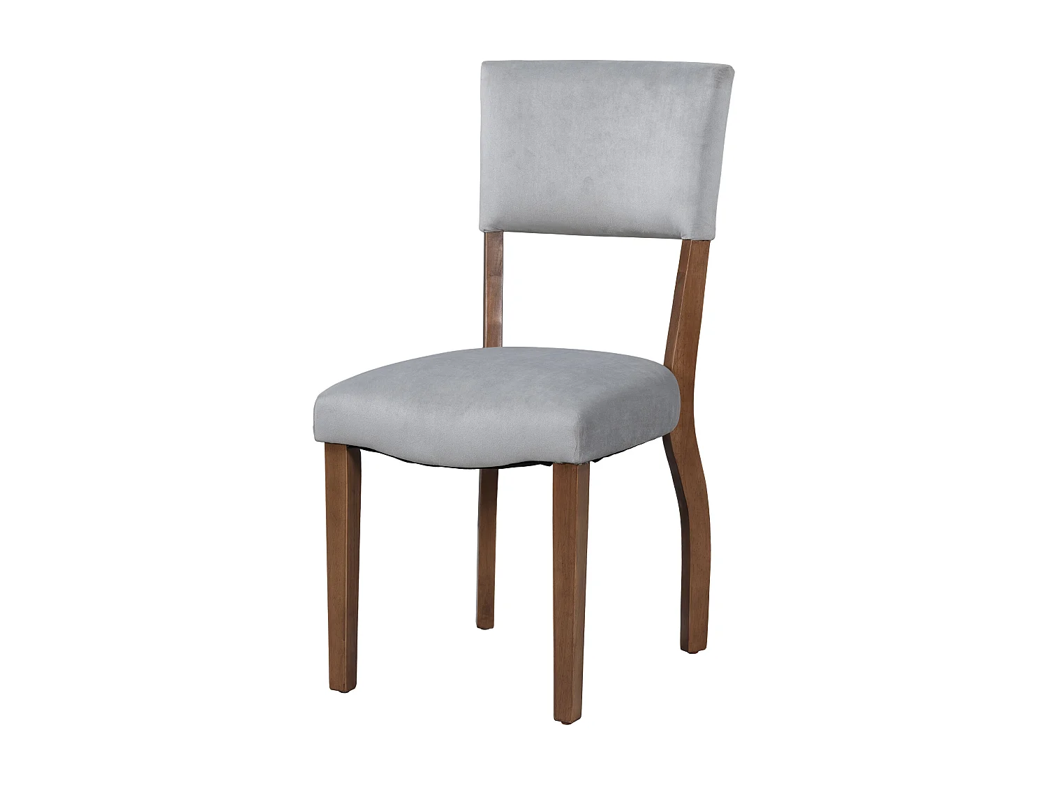 Lot de 6 chaises rembourré en velours et bois - pour salon ou salle à manger - marron et gris