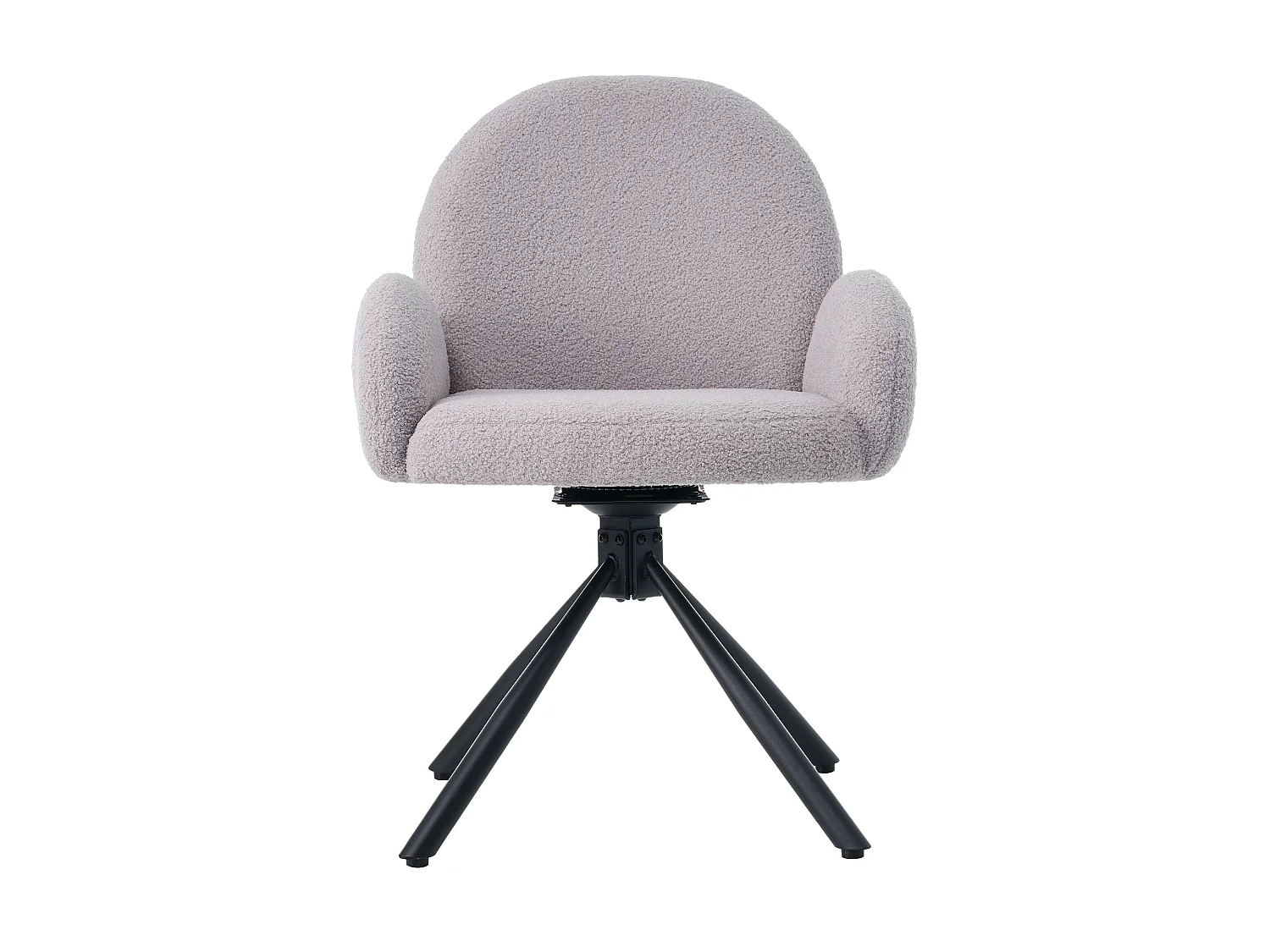 Conjunto de 2 cadeiras giratórias de jantar, cadeiras de sala de estar em tecido Sherpa, com braços, estilo moderno, cinza