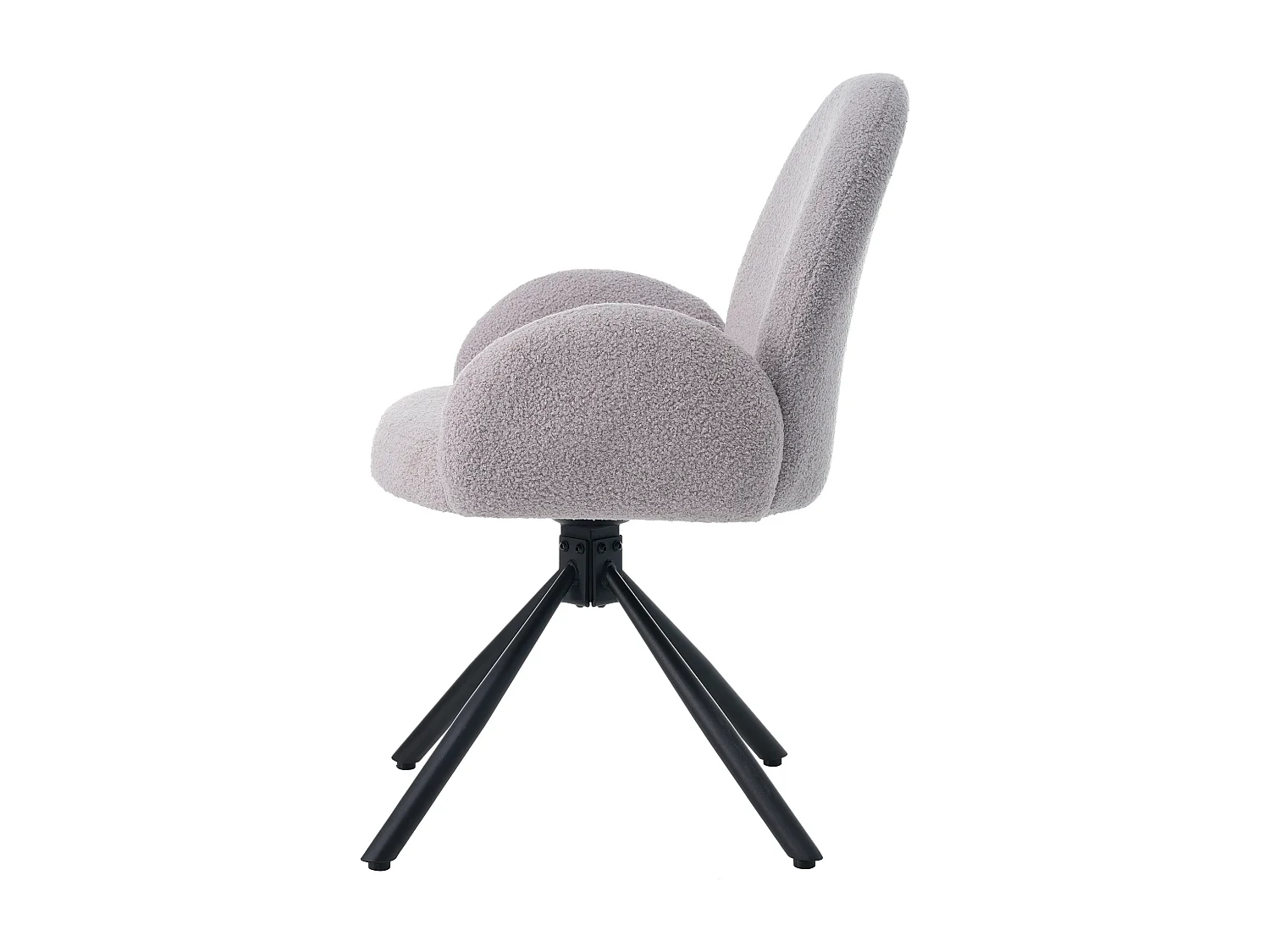 Conjunto de 2 cadeiras giratórias de jantar, cadeiras de sala de estar em tecido Sherpa, com braços, estilo moderno, cinza