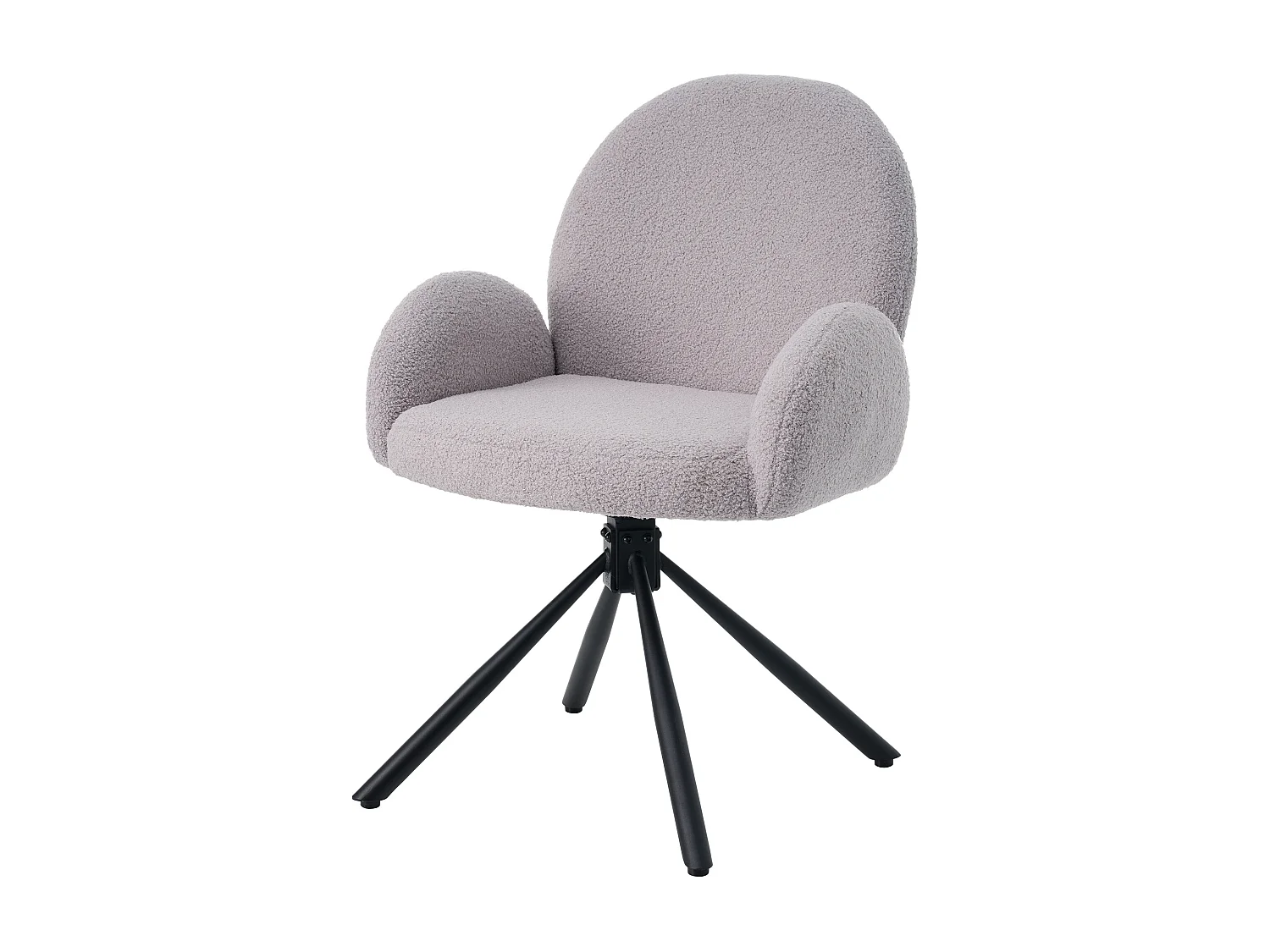 Conjunto de 2 cadeiras giratórias de jantar, cadeiras de sala de estar em tecido Sherpa, com braços, estilo moderno, cinza