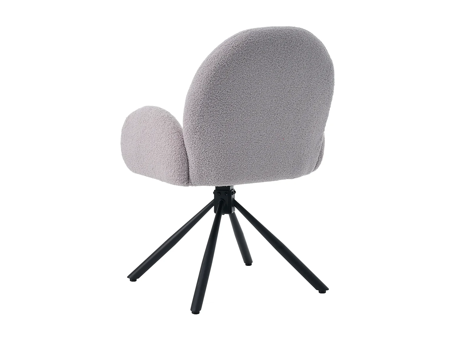 Conjunto de 2 cadeiras giratórias de jantar, cadeiras de sala de estar em tecido Sherpa, com braços, estilo moderno, cinza