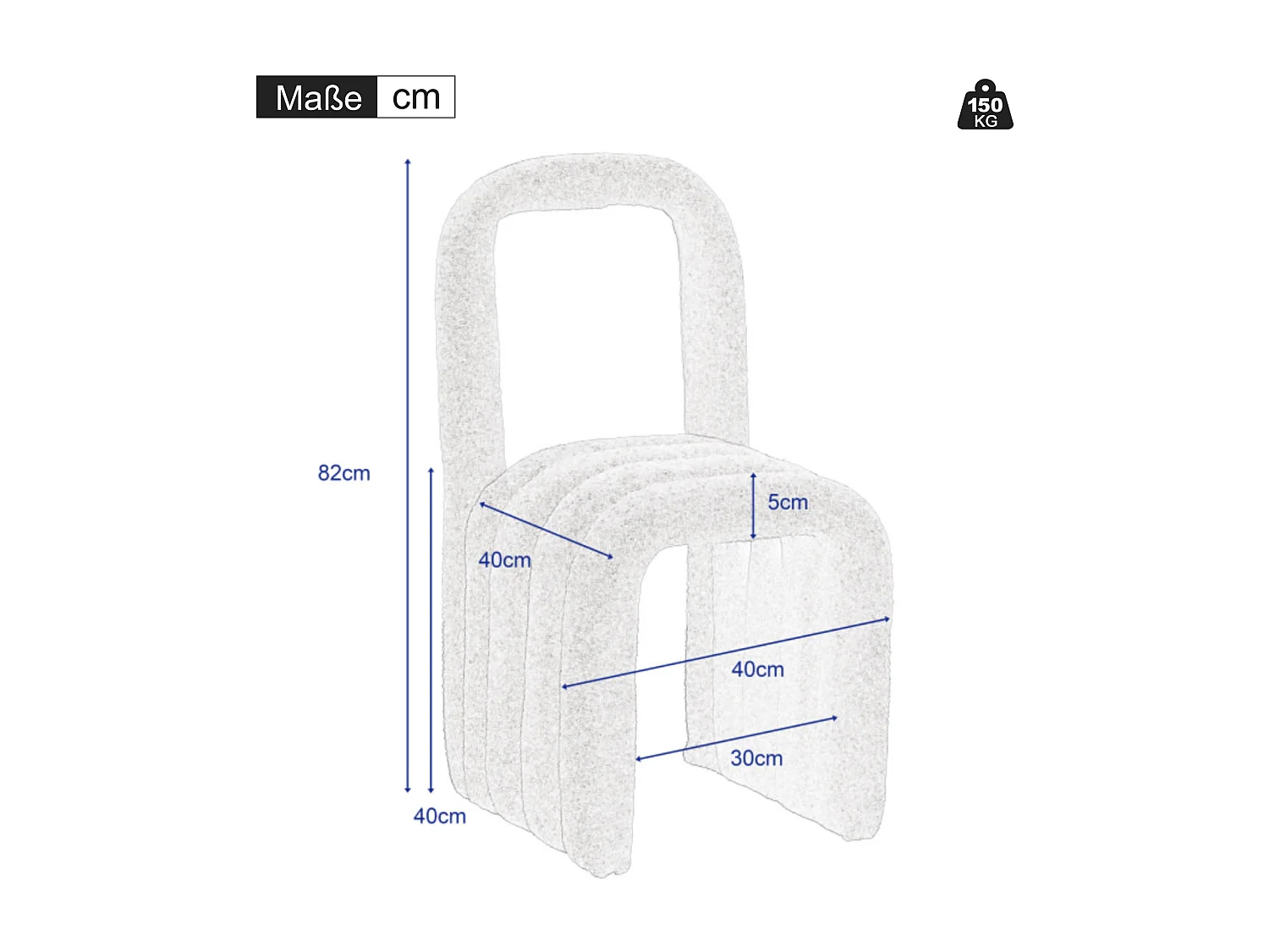 Lot de 2 chaises de salle à manger en tissu Sherpa - Design moderne - Pour salon, chambre - Gris