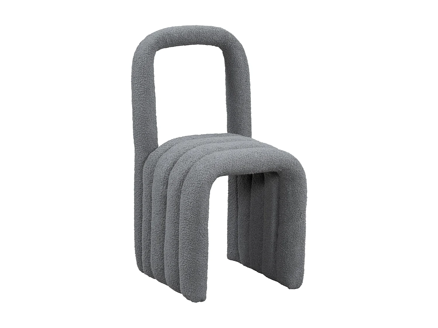 Lot de 2 chaises de salle à manger en tissu Sherpa - Design moderne - Pour salon, chambre - Gris