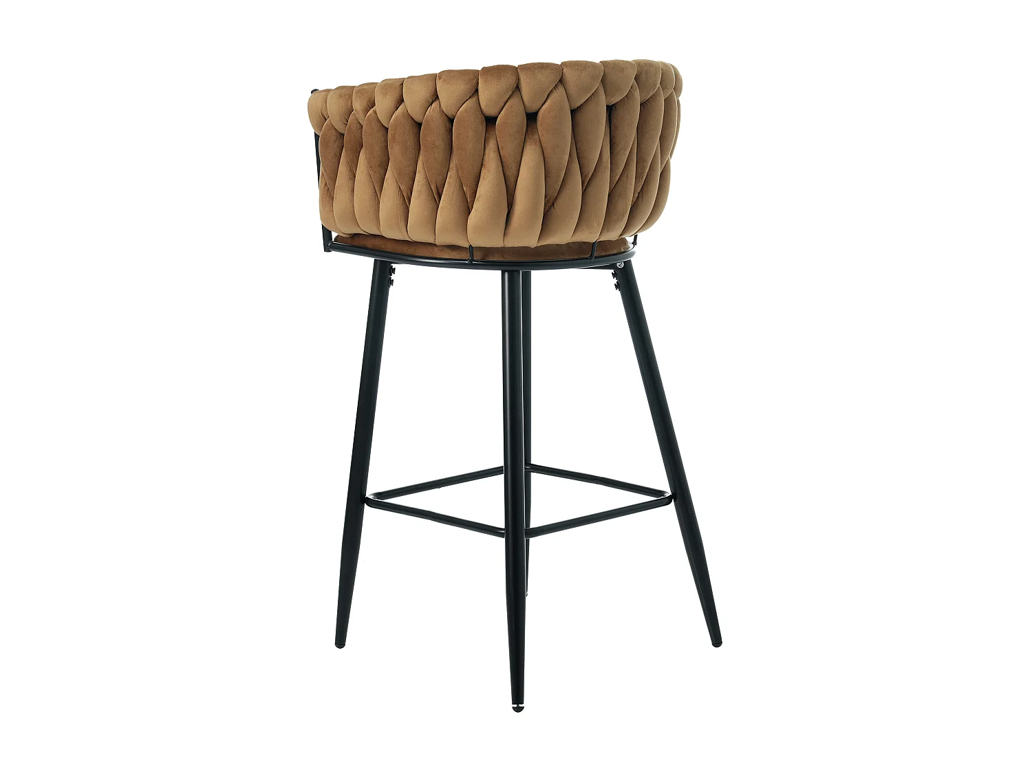 Set van 2 fluwelen eetkamerstoelen voor de woonkamer met 4 metalen poten - bruin