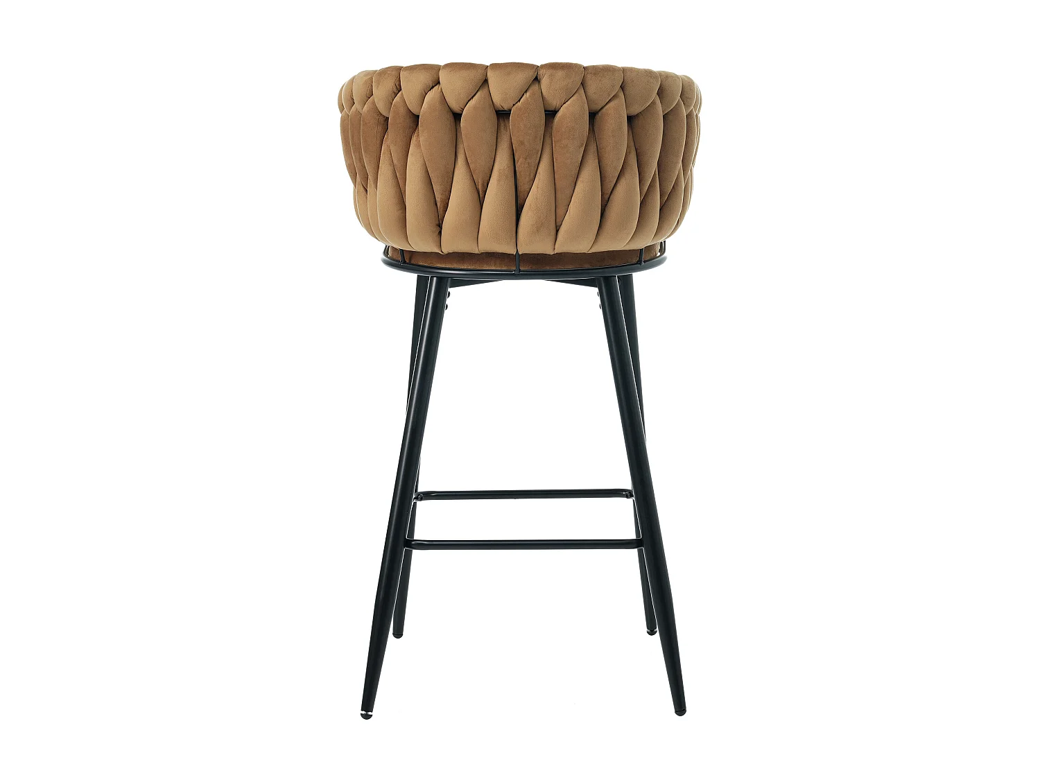 Set van 2 fluwelen eetkamerstoelen voor de woonkamer met 4 metalen poten - bruin