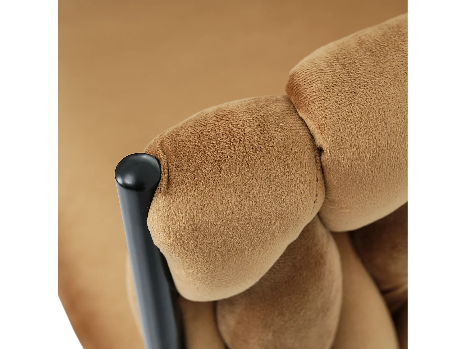 Lot de 2 chaises de salle à manger en velours pour salon avec 4 pieds en métal - Marron