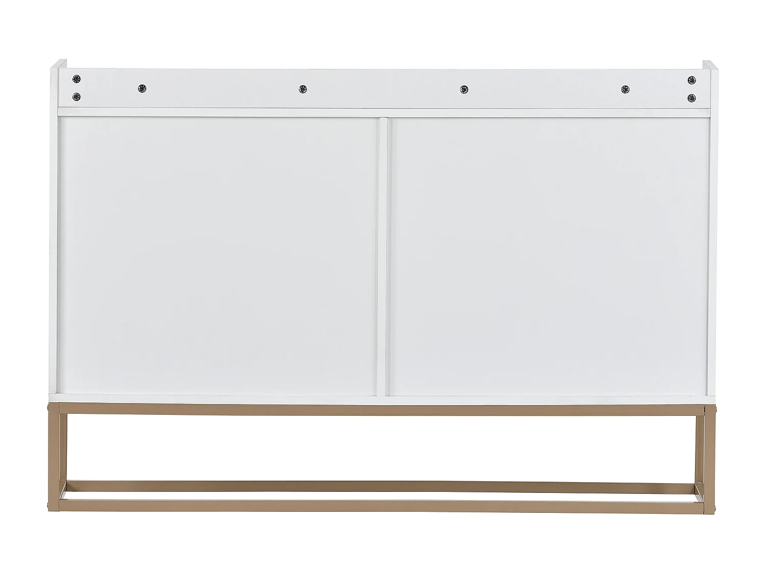 Credenza bassa 4 ante - Legno MDF e gambe in metallo - Stile moderno - Colore bianco - 120 x 30 x 80 cm